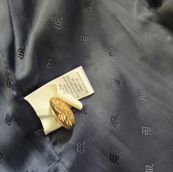 BANANA REPUBLIC Blue and Black Double-Breasted Peacoat /Blazer. Size M - Picture 14 of 16